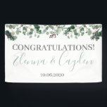 Congratulations Greenery Banner Wedding Decoration<br><div class="desc">Celebrate your wedding with this unique Greenery design.</div>