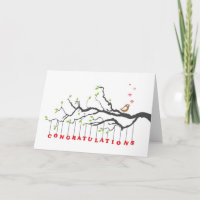 Congratulations greeting card with bird singing