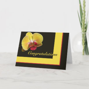 Congratulations Greeting Card - Yellow Moth Orchid