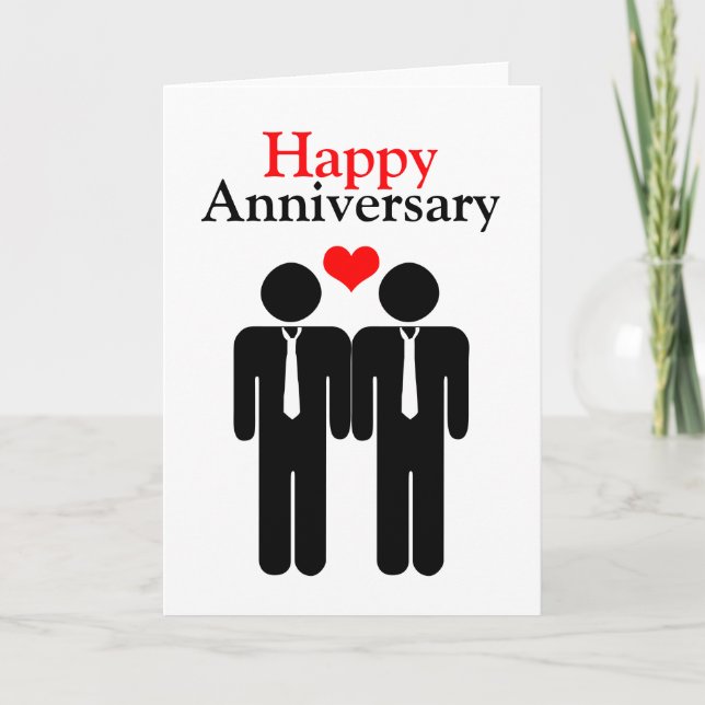 Congratulations Happy Anniversary Gay Themed Card (Front)