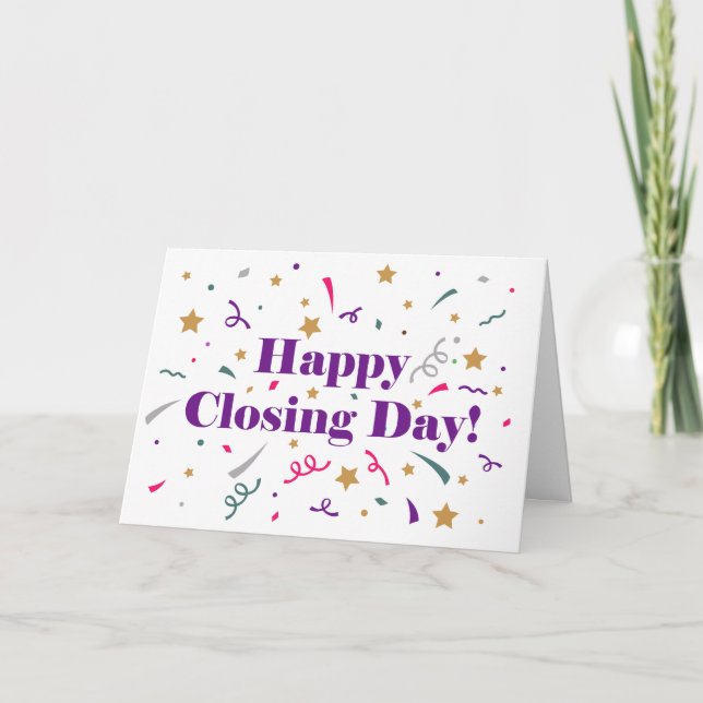 Congratulations Happy Closing Day Note Card (Front)