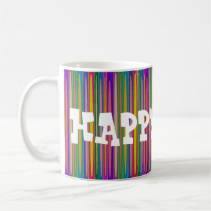 CONGRATULATIONS HAPPY DAYS  ON STRIPED ART  COFFEE MUG