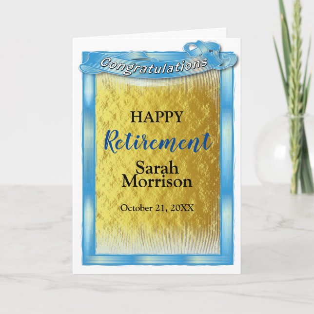 Congratulations Happy Retirement Gold Card (Front)