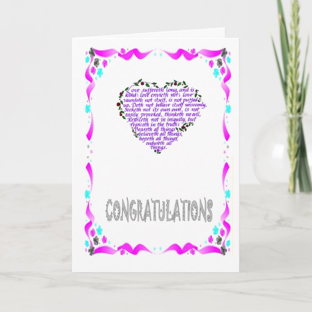 Congratulations,  Heart Card (Front)