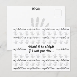 Congratulations High Five Honour Any Accomplishmen Postcard