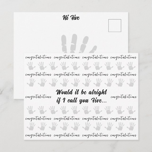 Congratulations High Five Honour Any Accomplishmen Postcard (Front/Back)
