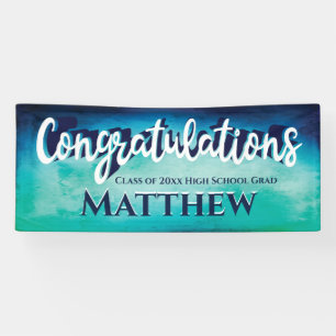 Congratulations High School Grad Modern Blue Banner