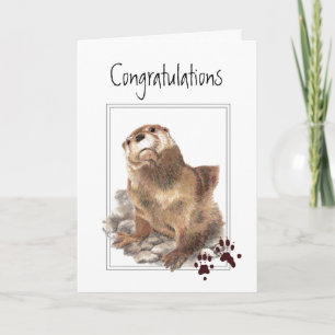 Congratulations I am Proud, Cute Otter Animal Card