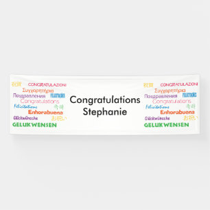 Congratulations in Many Languages Customizable Banner