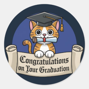 Congratulations in the graduation  classic round sticker