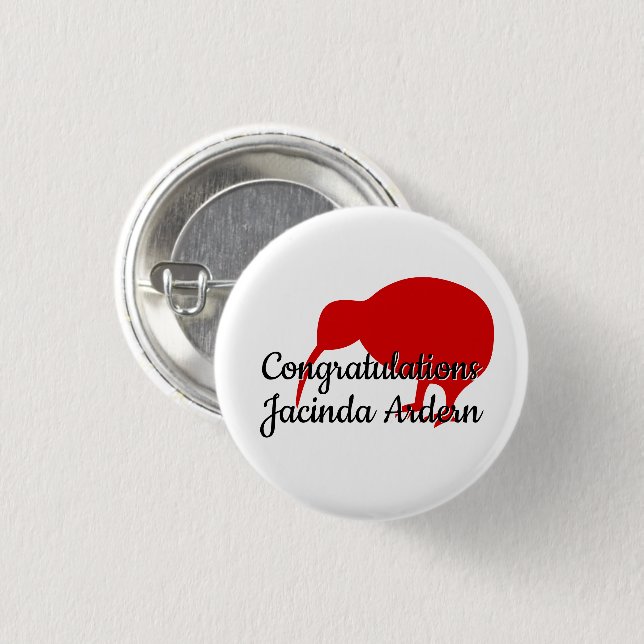 Congratulations Jacinda Ardern Custom Text Kiwi 1 Inch Round Button (Front & Back)