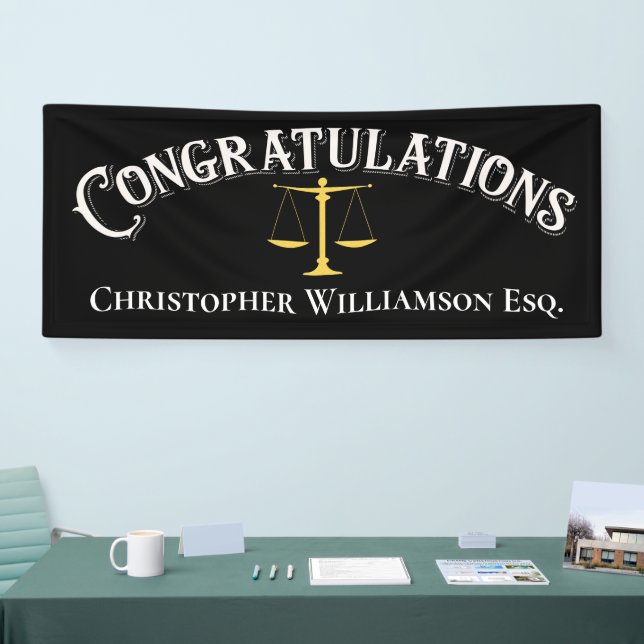 Congratulations Justice Law School Lawyer Banner (Tradeshow)