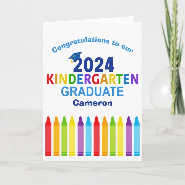 Congratulations Kindergarten Graduate Customizable Card (Front)