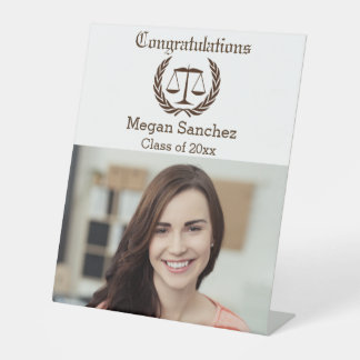 Congratulations Law School Graduate with scales Pedestal Sign