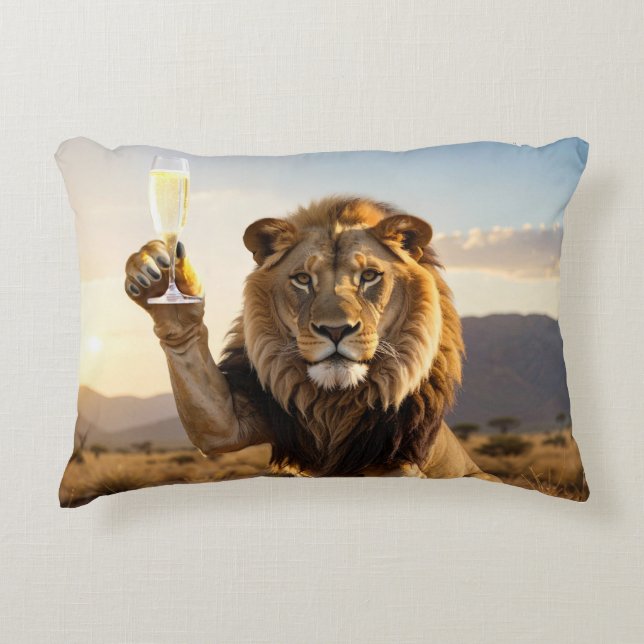 Congratulations Lion Accent Pillow (Front)