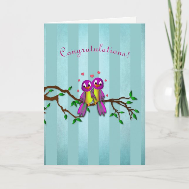 Congratulations! - Love Birds Card (Front)