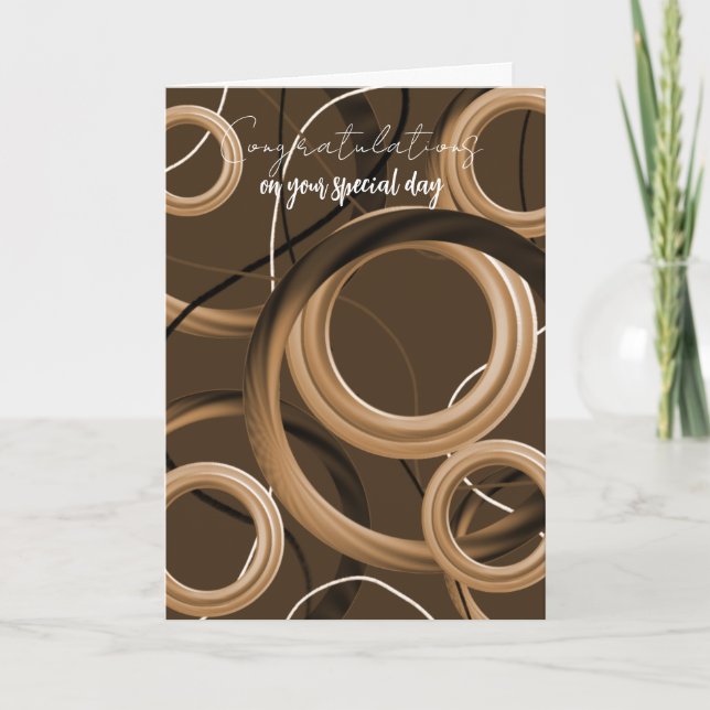 Congratulations Modern Brown Swirl Card (Front)