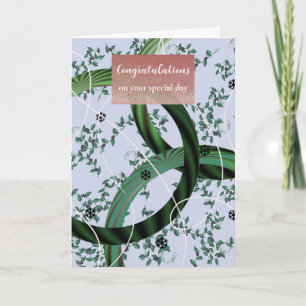 Congratulations Modern Floral Green Card