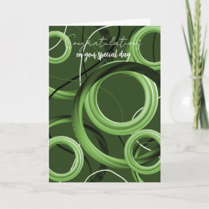 Congratulations Modern Green Swirl Card