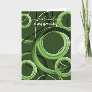 Congratulations Modern Green Swirl Card