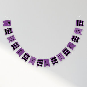 Congratulations Modern Purple Graduation Party Bunting Flags