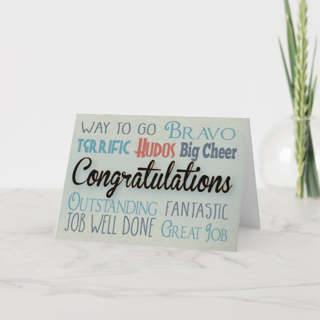 Congratulations Modern Typography Card (Front)
