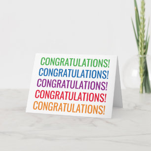 Congratulations modern typography congratulatory card
