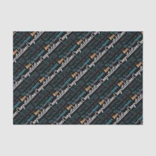 Congratulations Modern Typography Words Tissue Paper