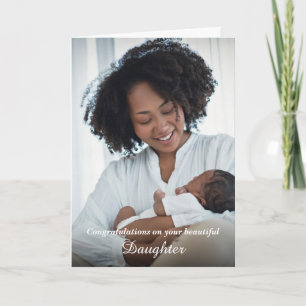 Congratulations Mom Dad  New Baby Photo Custom Card