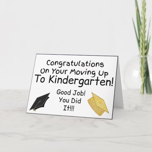 Congratulations Moving Up Kindergarten Graduation Card (Front)