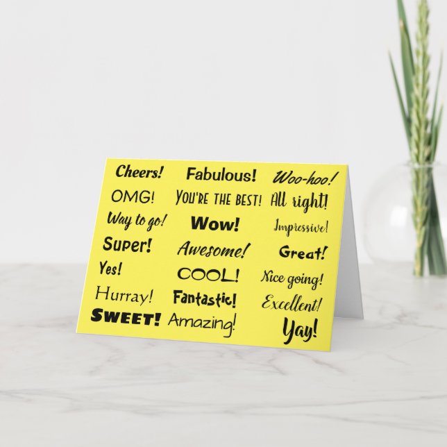 Congratulations Multi-Phrase Informal Trendy Card (Front)