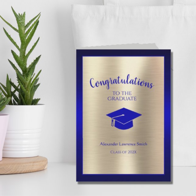 Congratulations Name Class of 2025 Blue Gold Card (Creator Uploaded)