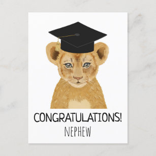 Congratulations Nephew Lion Cub Illustration   Postcard