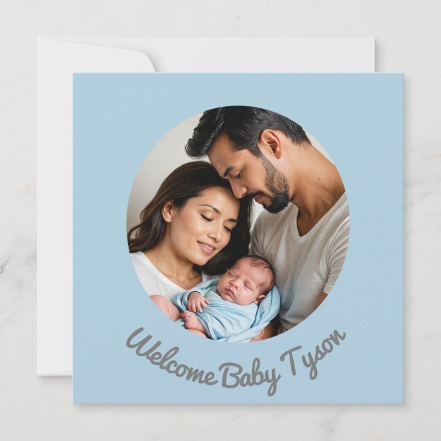 Congratulations New Baby Boy Blue welcome baby Invitation (Front)