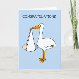Congratulations New Baby Boy with Stork Card