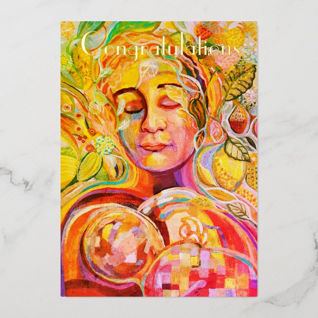 Congratulations new baby Foil Holiday Card (Front)