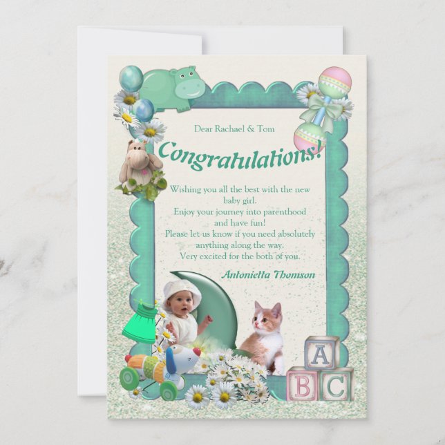 Congratulations New Baby Girl Card (Front)