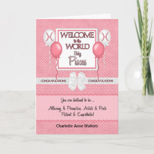 Congratulations New Baby Girl Pisces Card