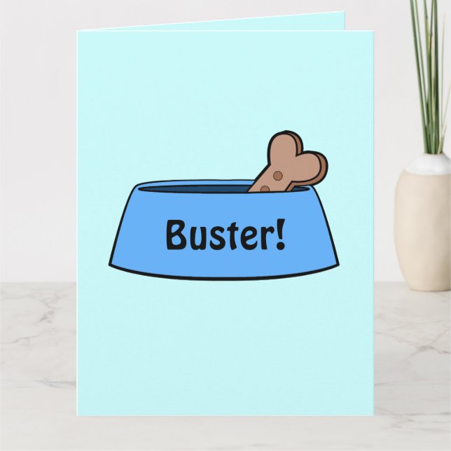 Congratulations New Dog Name Customizable Bowl Card (Front)