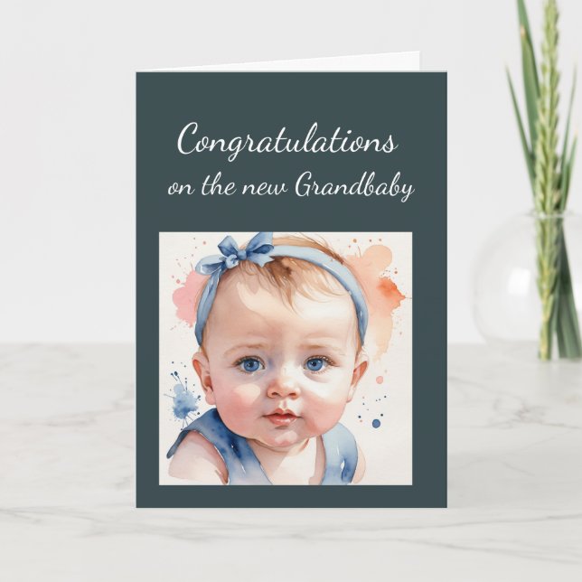 Congratulations New Grandbaby For Grandparents Card (Front)