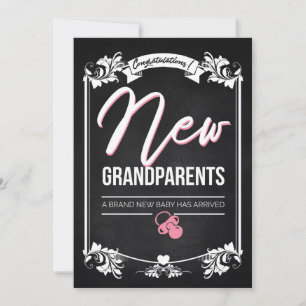 Congratulations new grandparents / New Baby Girl Thank You Card
