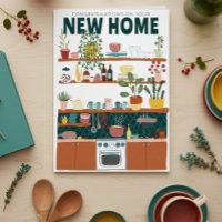 CONGRATULATIONS NEW HOME MOVING Cute Kitchen