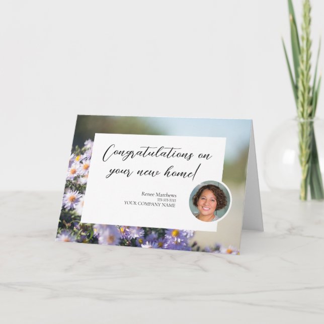 Congratulations New Home Photo Business Note Card (Front)