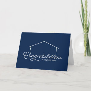 Congratulations New Home Silhouette Editable Colou Card