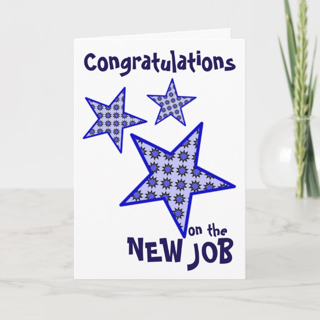 Congratulations new job blue star graphic card (Front)