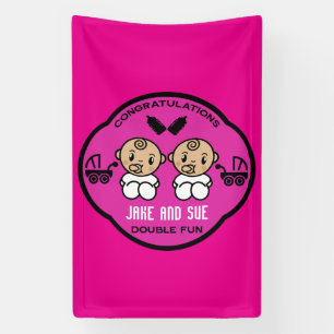 Congratulations New Parents Of Twins Banner