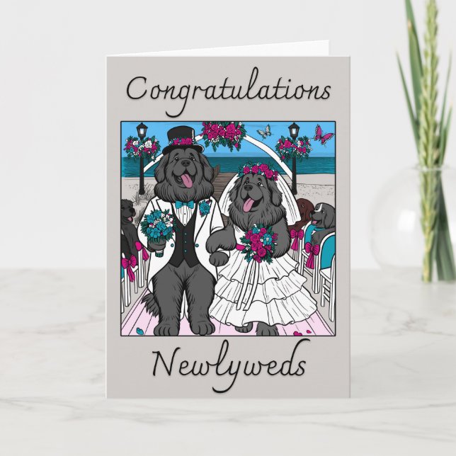 Congratulations Newly Weds (blank inside) Holiday Card (Front)