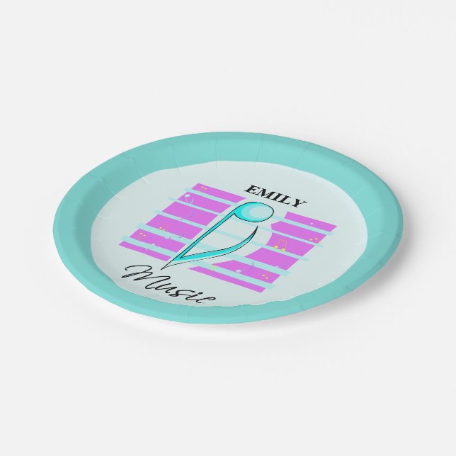 Congratulations Note, Musical Performance Paper Plate (Angled)