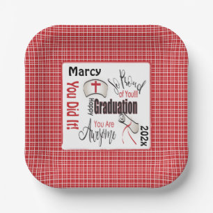 Congratulations Nurse Personalized Graduation Paper Plate