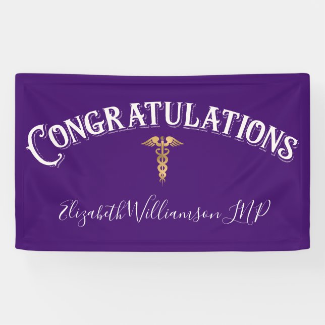Congratulations Nurse Practioner Medical Grad Banner (Horizontal)